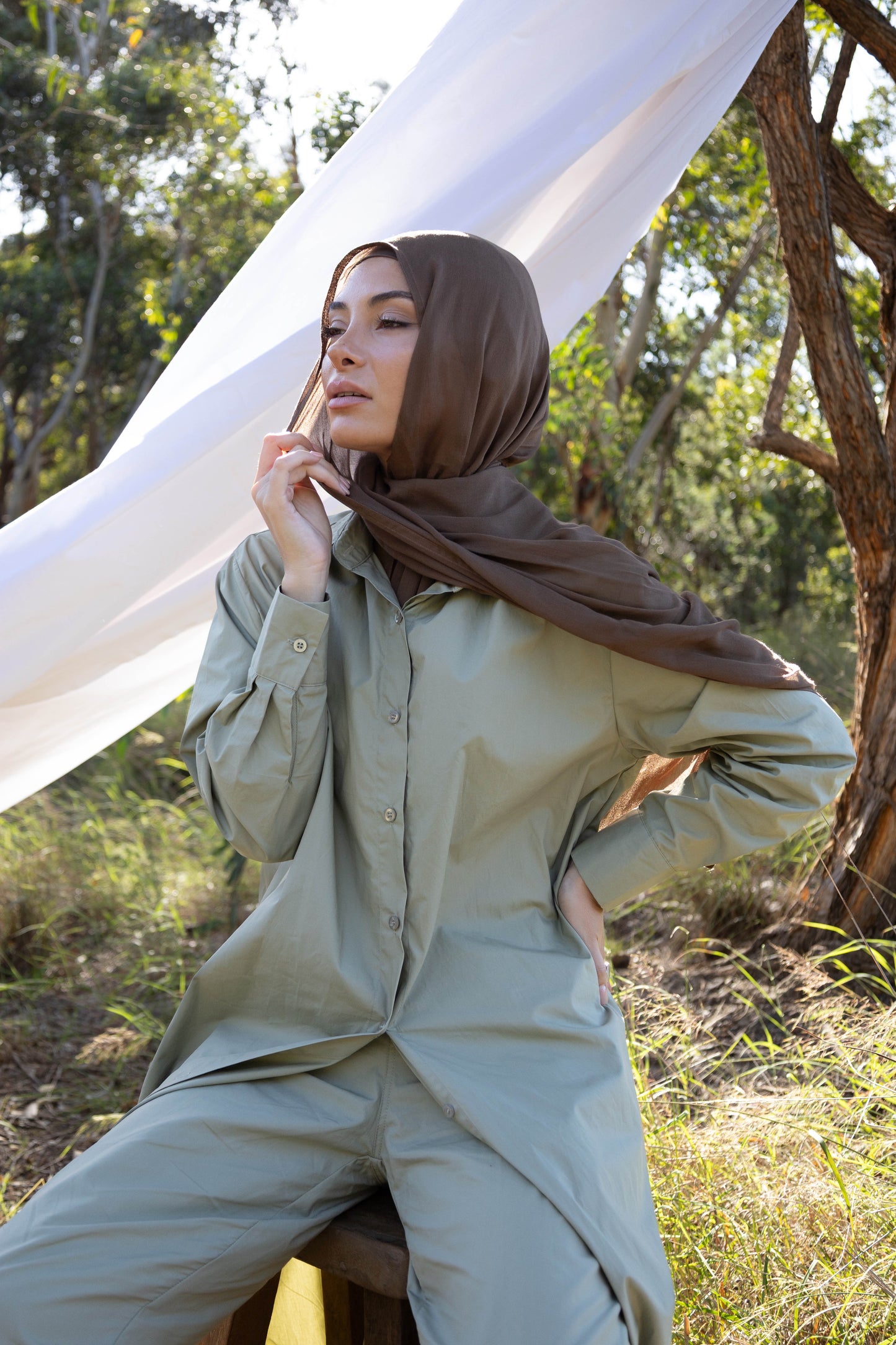 Surin Shirt Dress | Sage Green