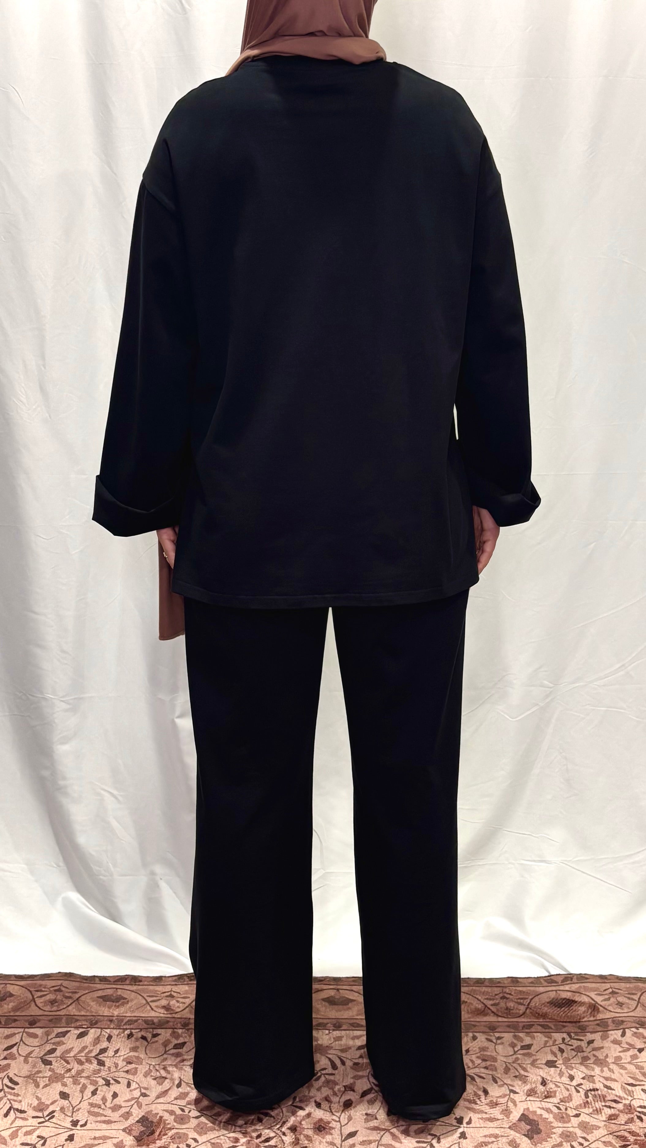 Basik Black Wide Leg Pants