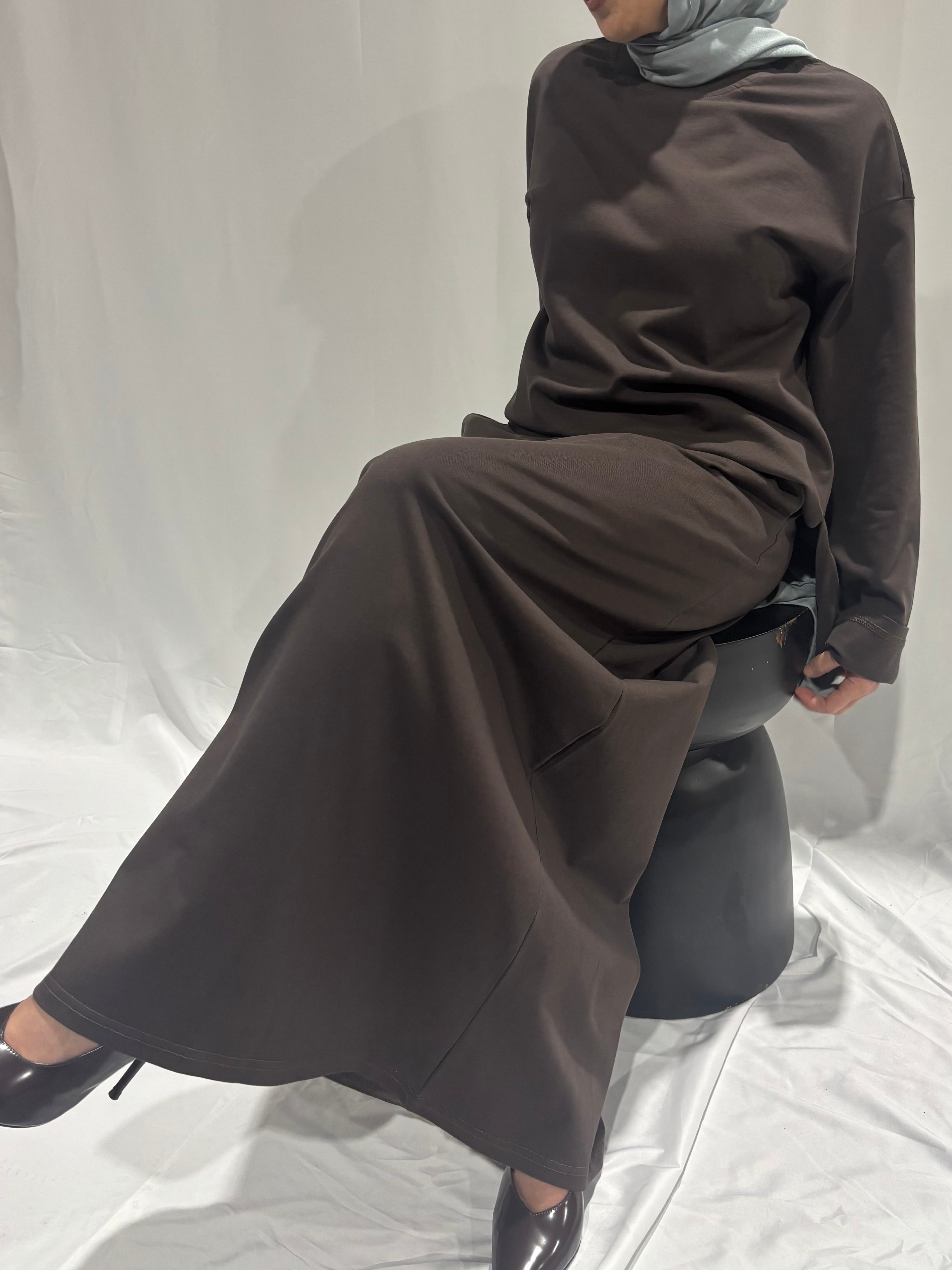 Basik Maxi Skirt – Bitter Chocolate