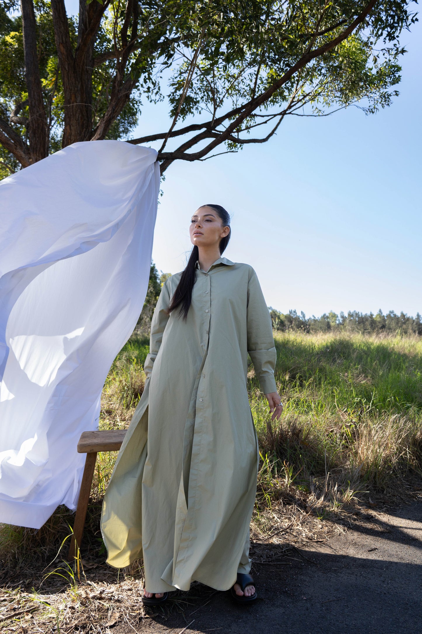 Surin Shirt Dress | Sage Green