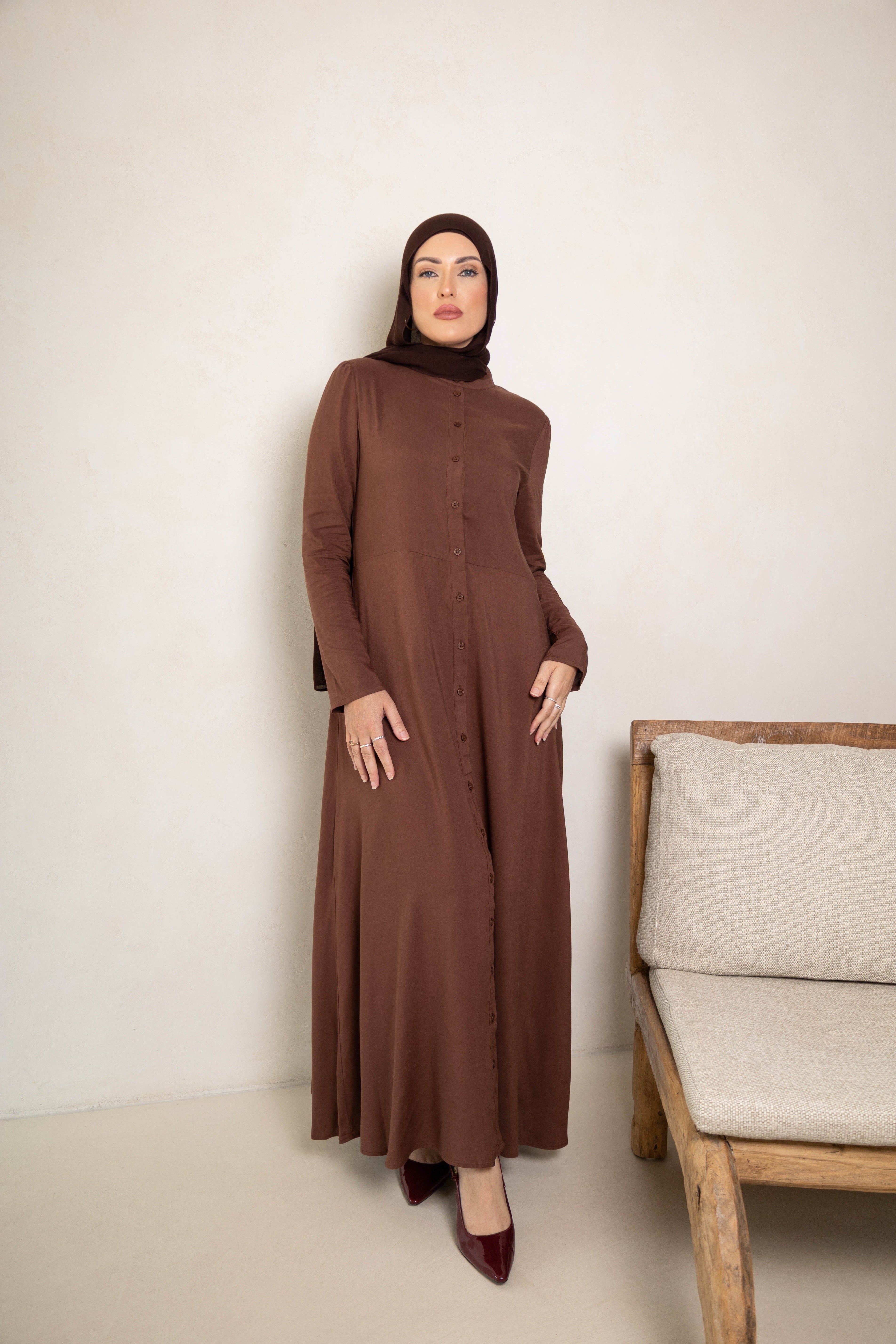 Amali Dress | Nut Brown