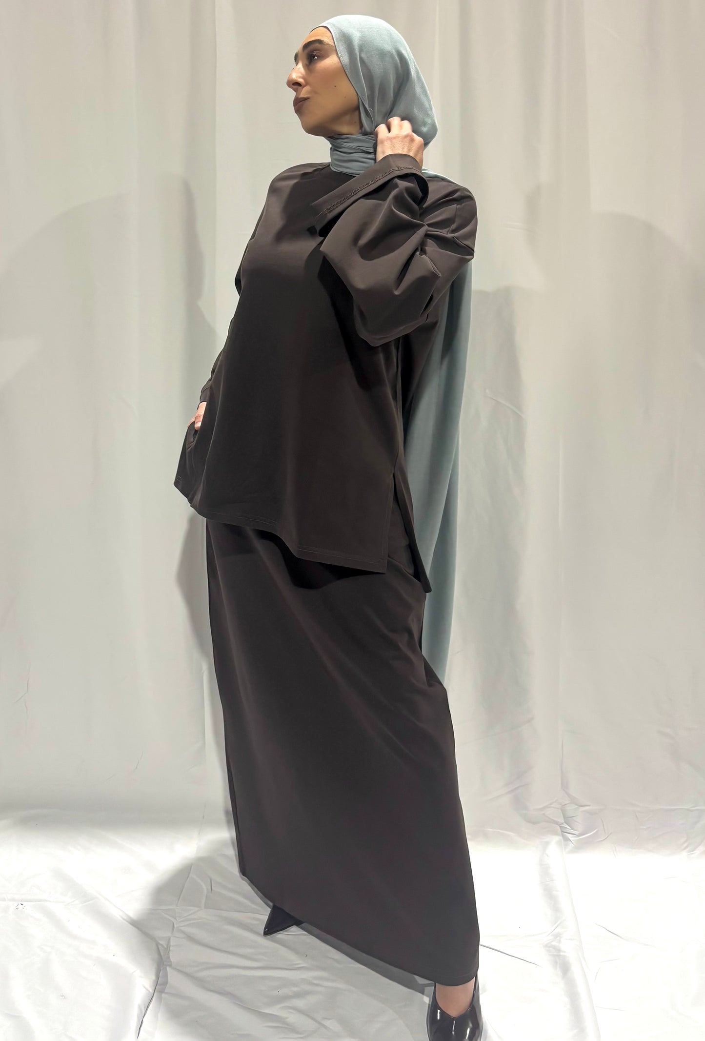 Basik Maxi Skirt – Bitter Chocolate