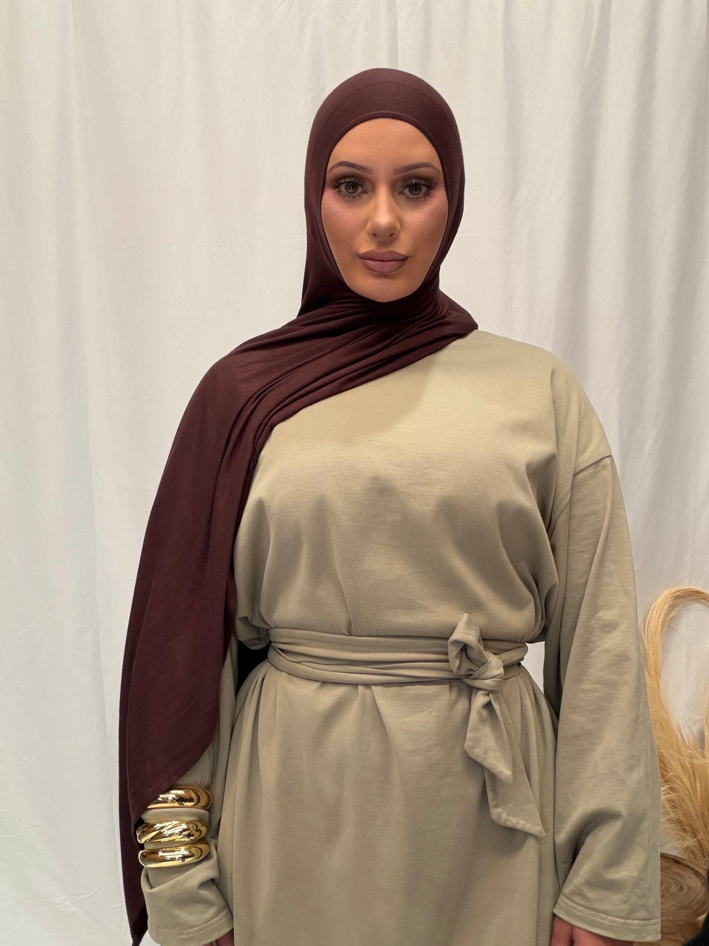 Instant jersey with cap | Chocolate Brown
