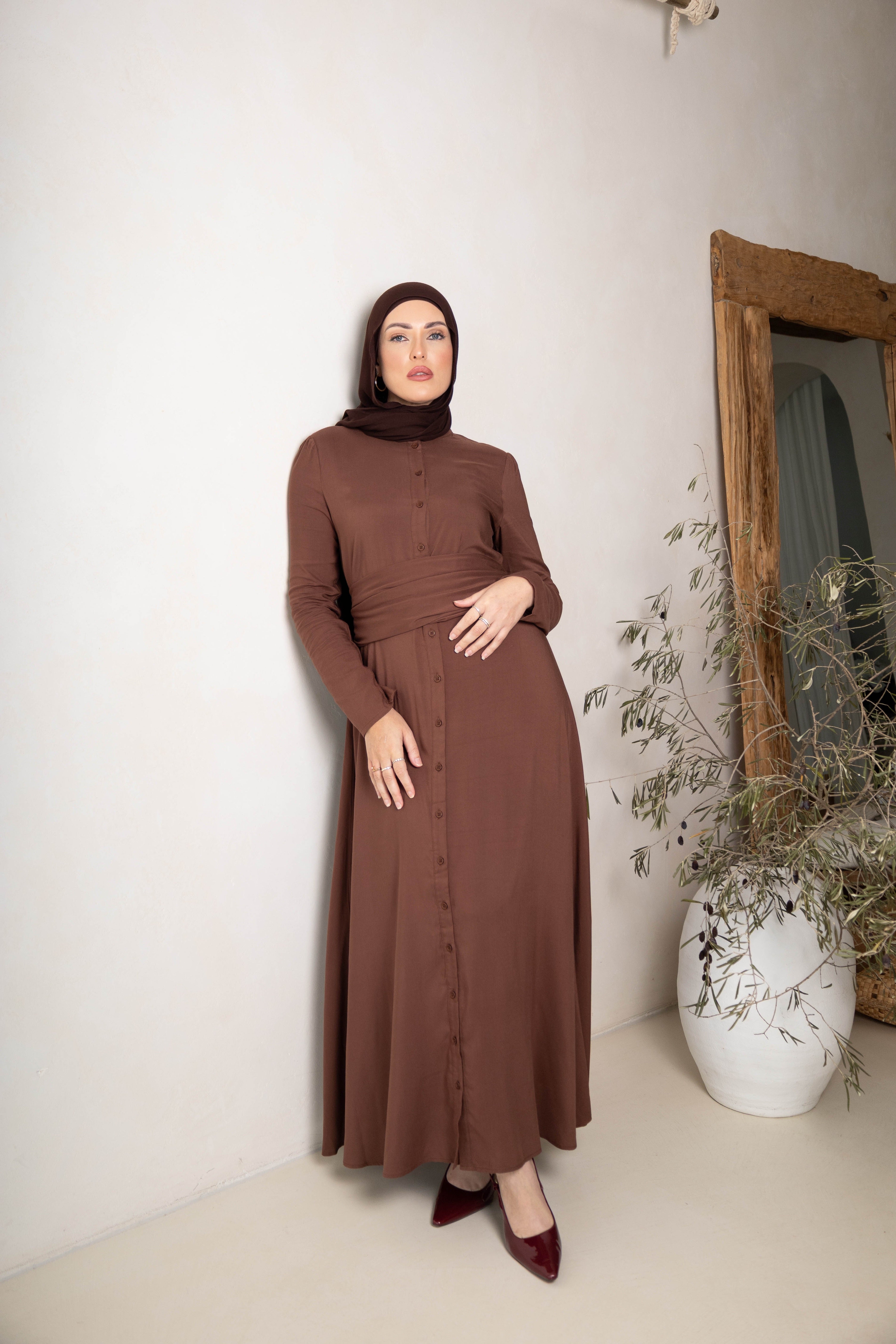 Amali Dress | Nut Brown