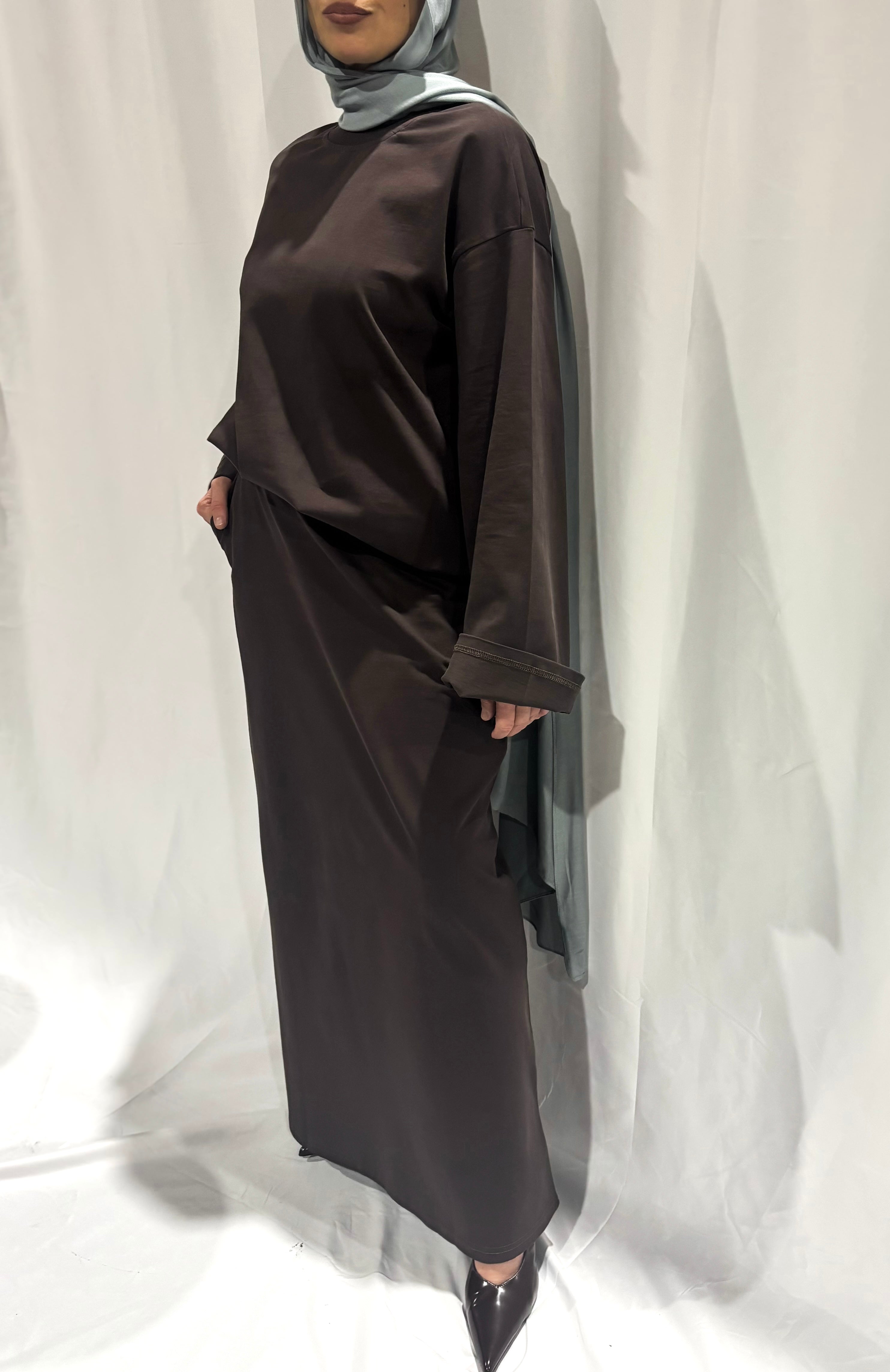 Basik Maxi Skirt – Bitter Chocolate