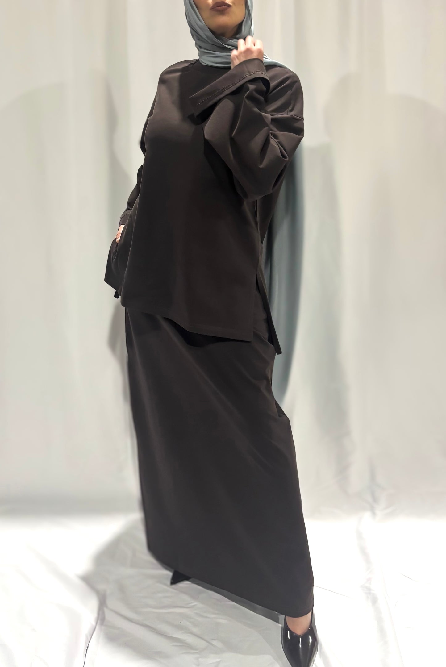 Basik Maxi Skirt – Bitter Chocolate