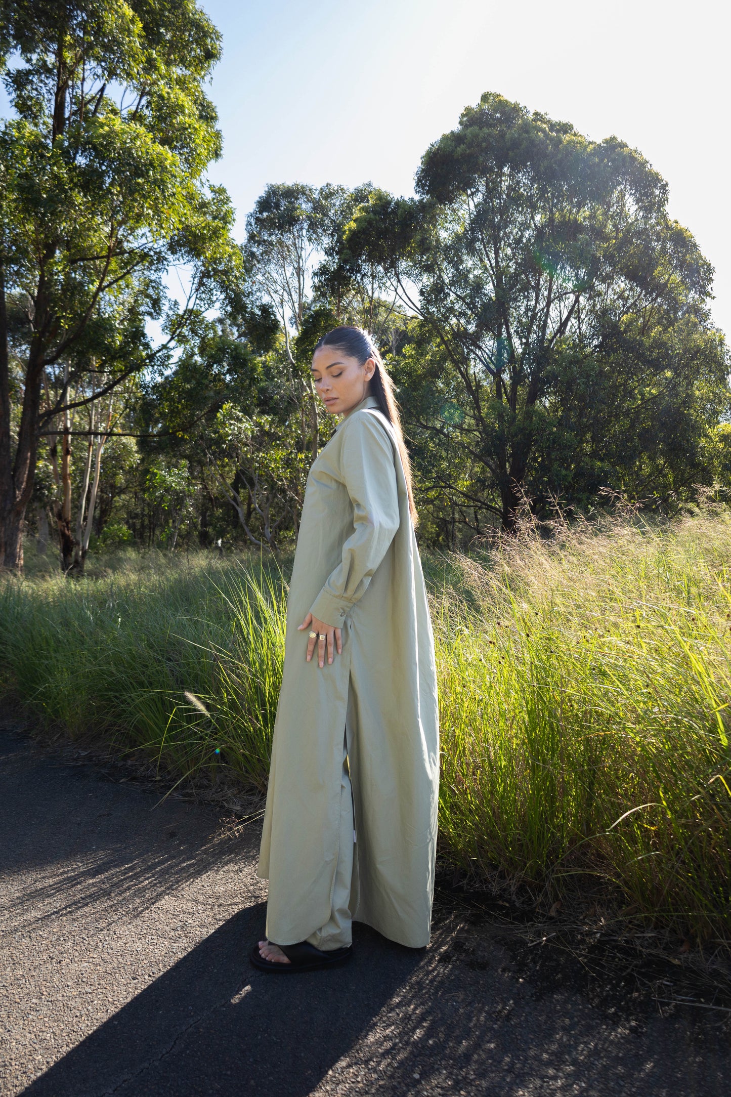 Surin Shirt Dress | Sage Green