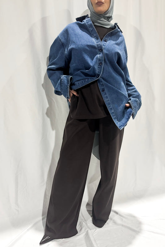 Basik Wide-Leg Pants – Bitter Chocolate