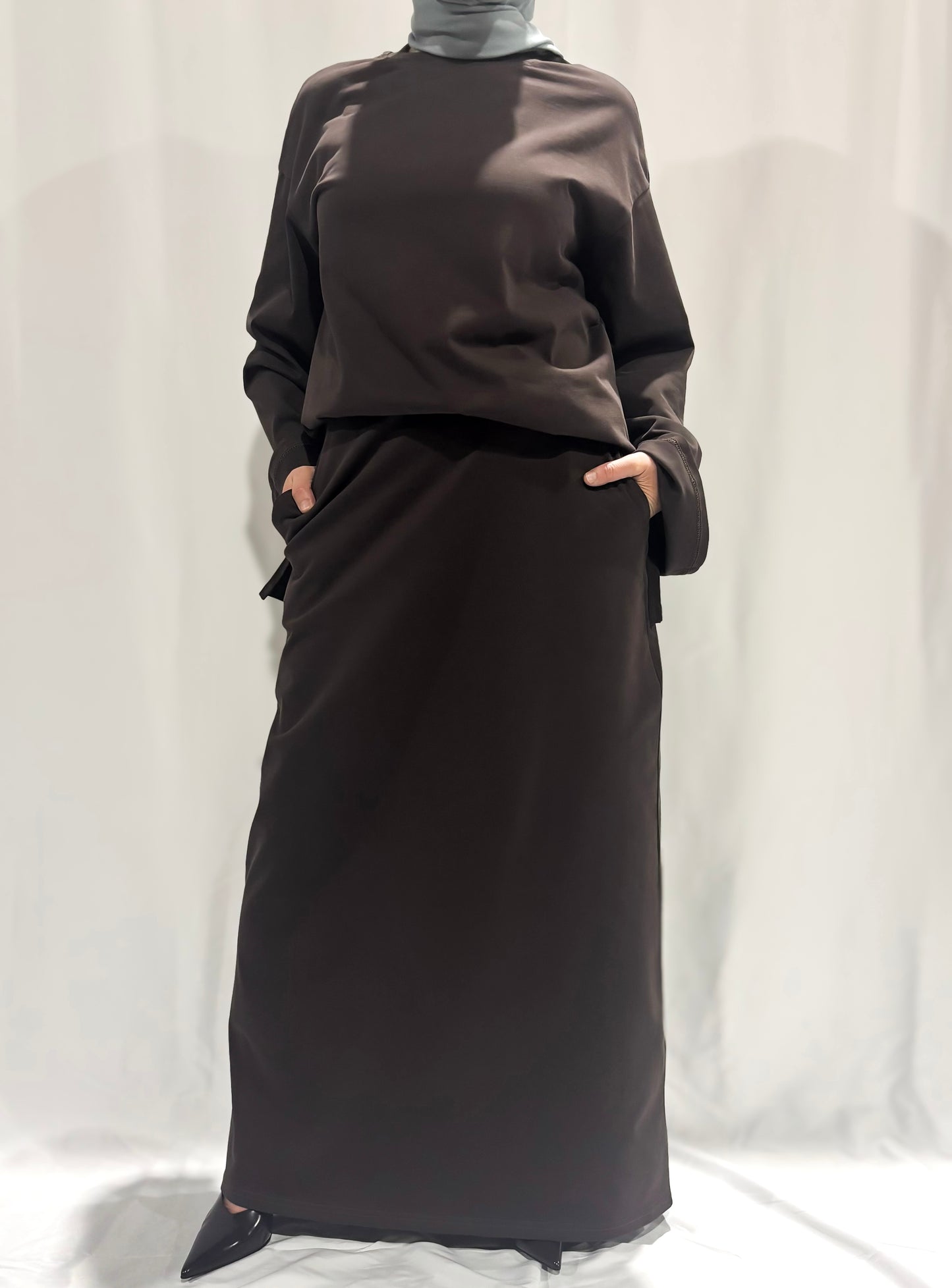 Basik Maxi Skirt – Bitter Chocolate