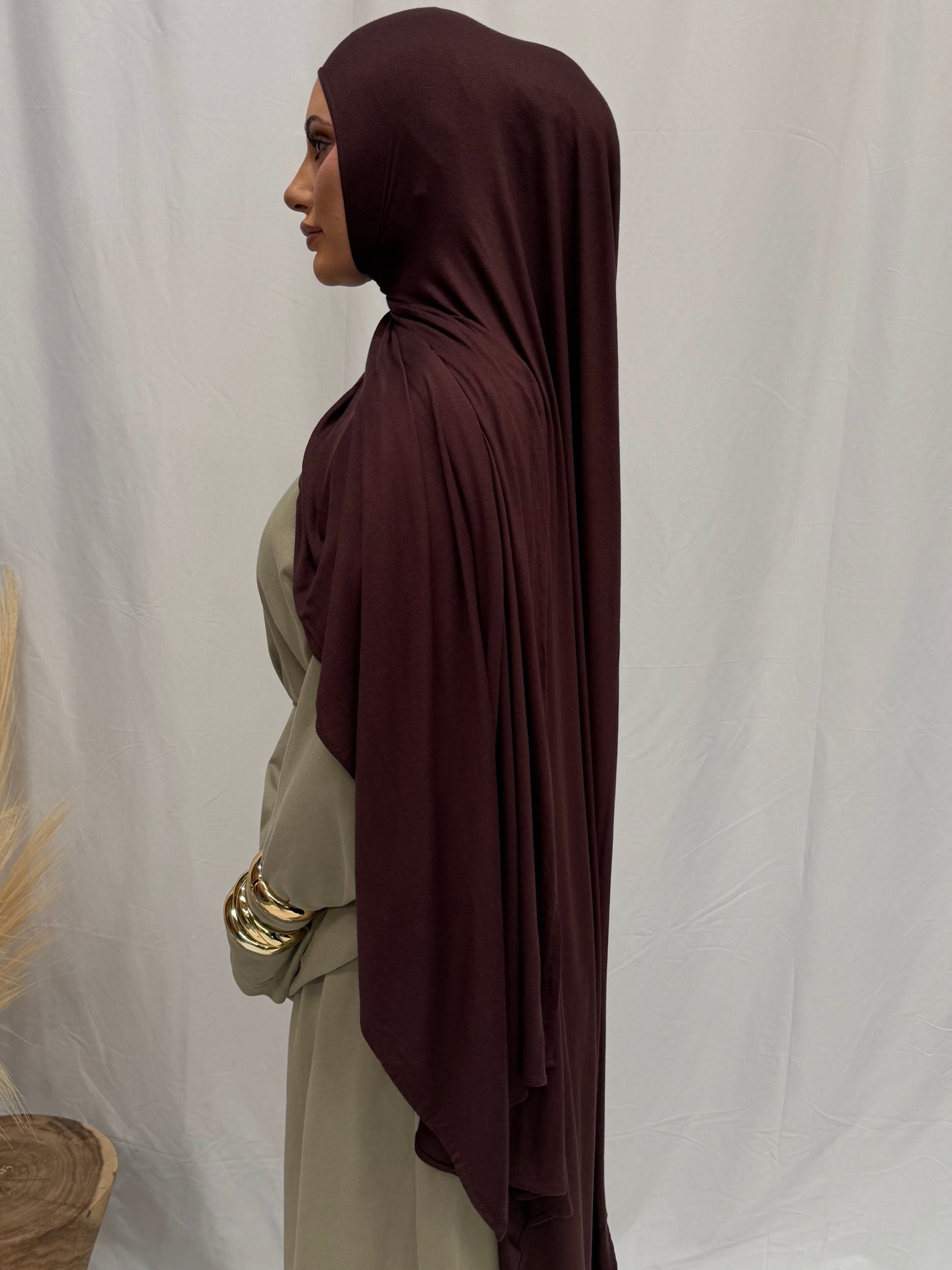 Instant jersey with cap | Chocolate Brown