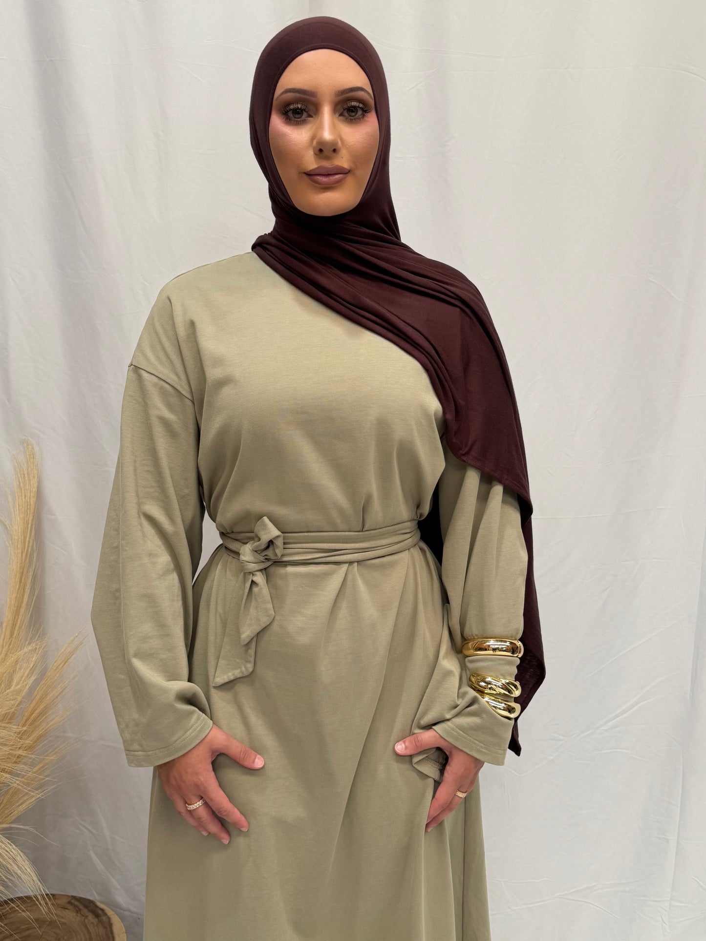 Instant jersey with cap | Chocolate Brown
